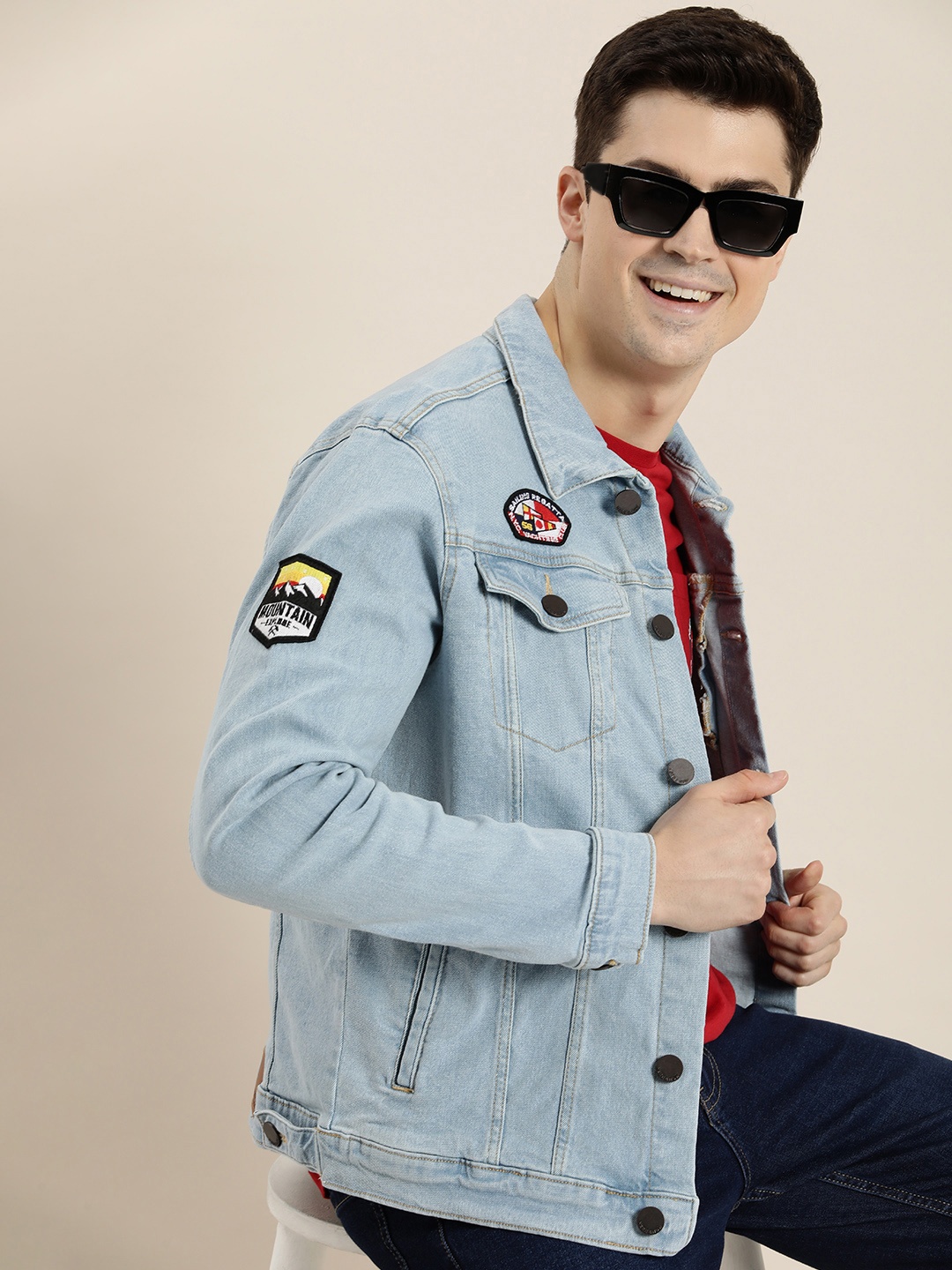 

HERE&NOW Embroidered Detailed Denim Jacket, Blue