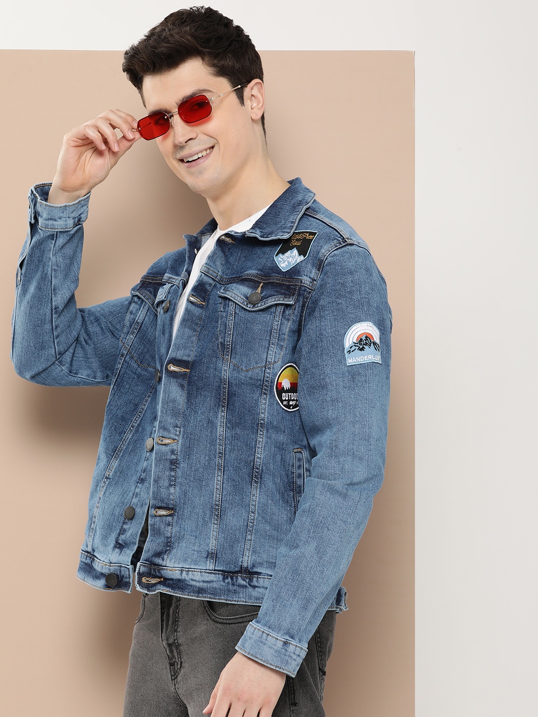 

HERE&NOW Faded Denim Truckers Jacket, Blue