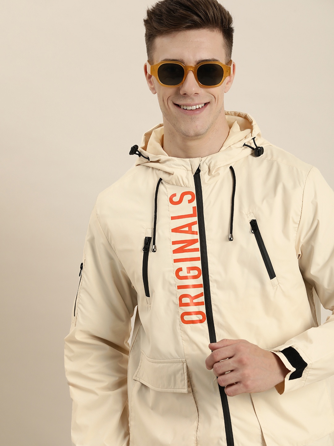 

HERE&NOW Printed Sporty Jacket, Cream