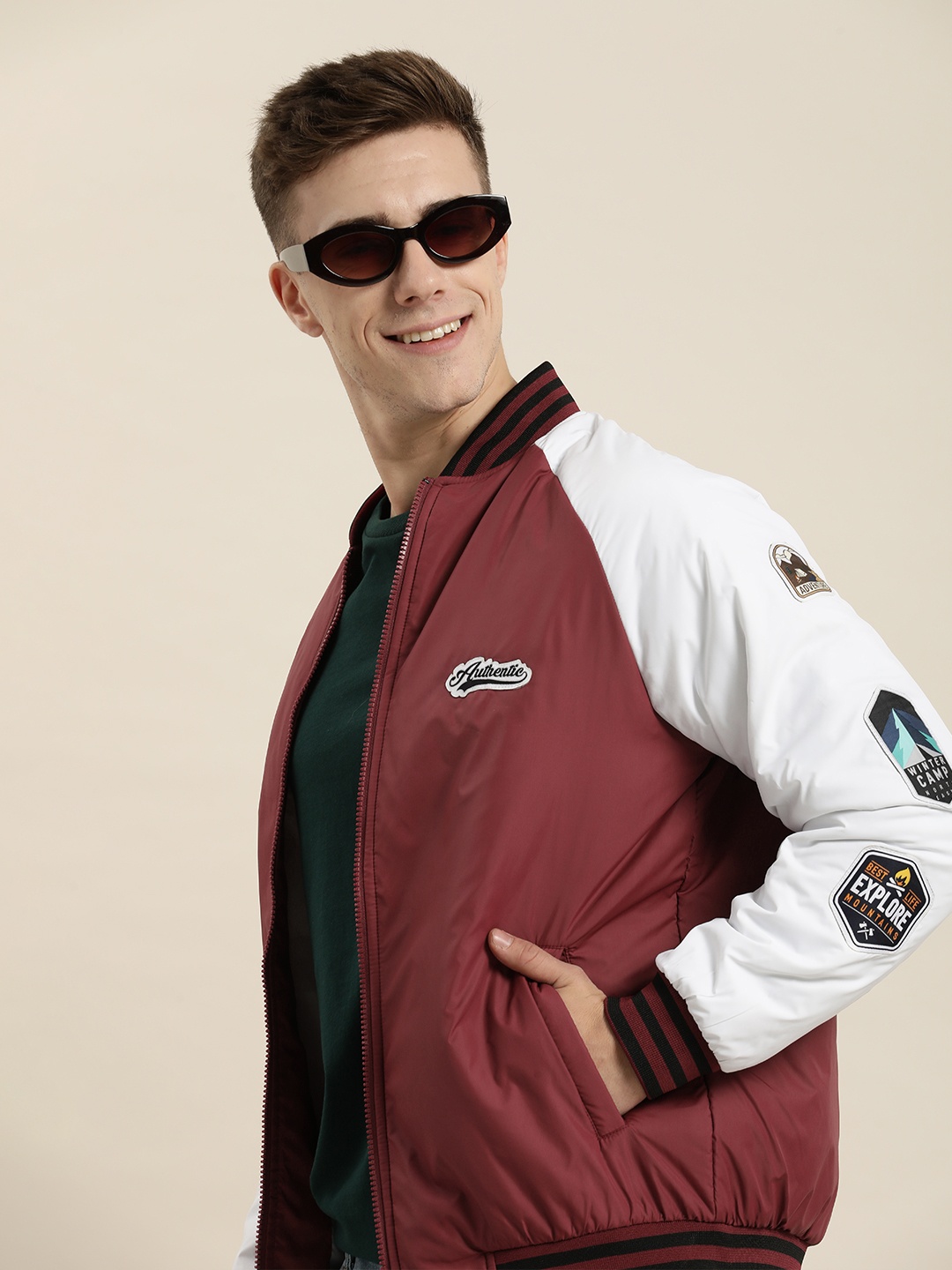 

HERE&NOW Bomber Jacket, Maroon