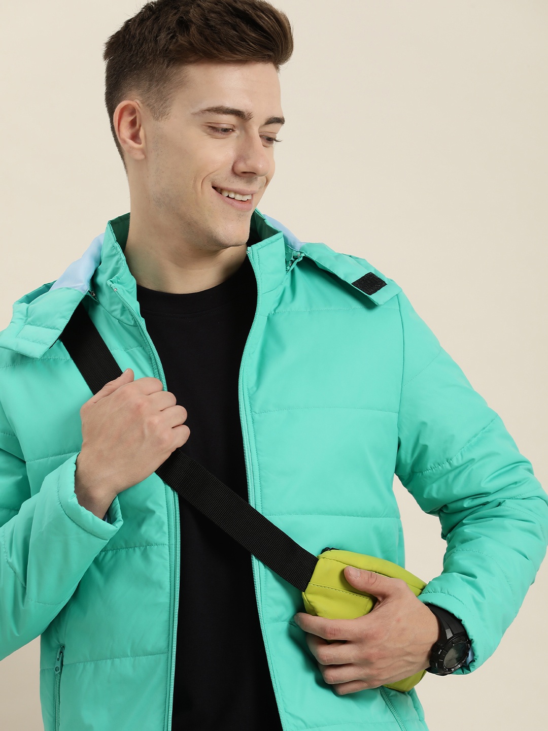 

HERE&NOW Padded Jacket With Detachable Hood, Green