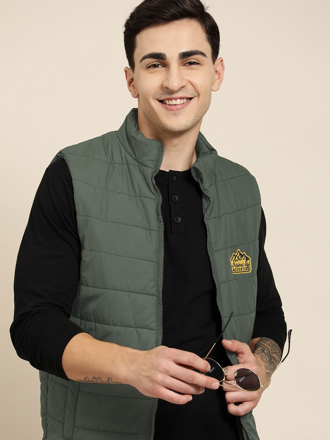 

HERE&NOW Sleeveless Padded Jacket, Olive