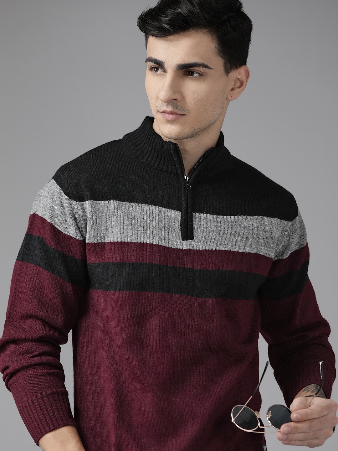 

The Roadster Lifestyle Co. Striped Pullover, Maroon