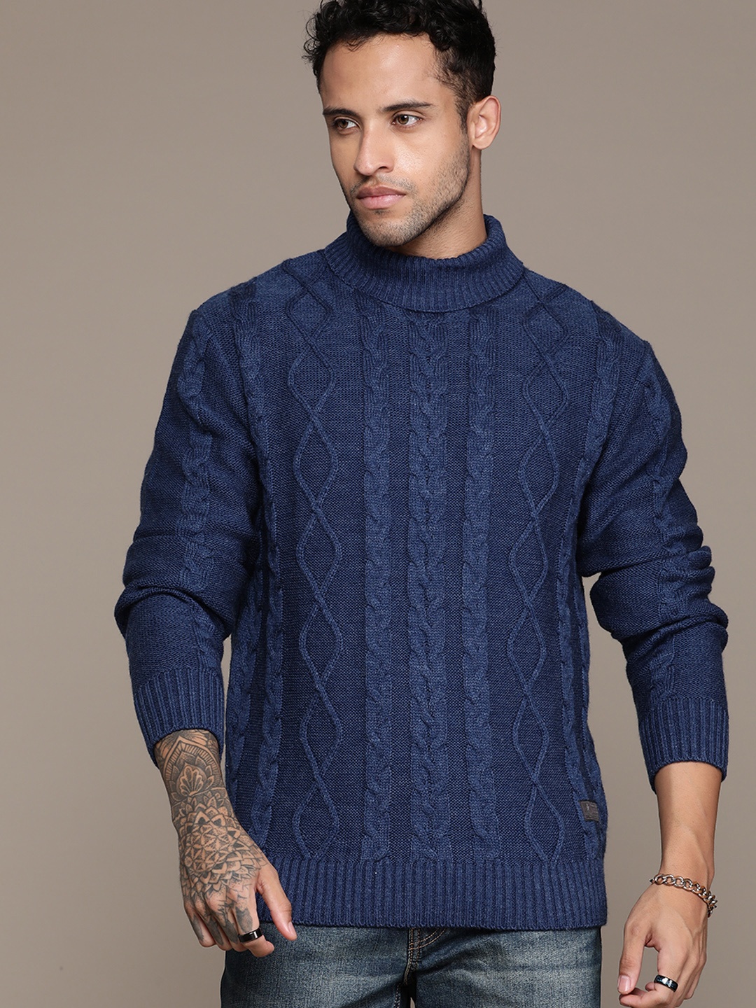 

The Roadster Lifestyle Co. Cable Knit Acrylic Pullover, Blue