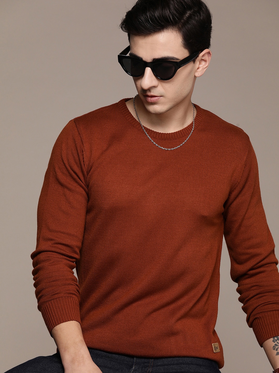 

The Roadster Lifestyle Co. Solid Acrylic Pullover, Rust