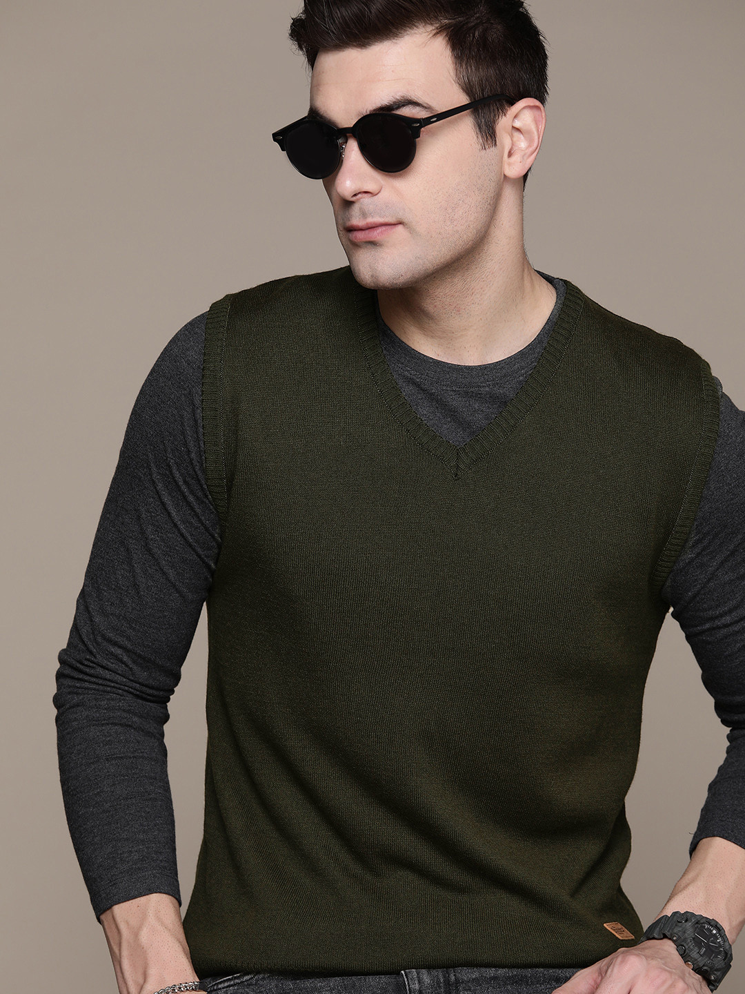 

The Roadster Lifestyle Co. Acrylic Sweater Vest, Olive