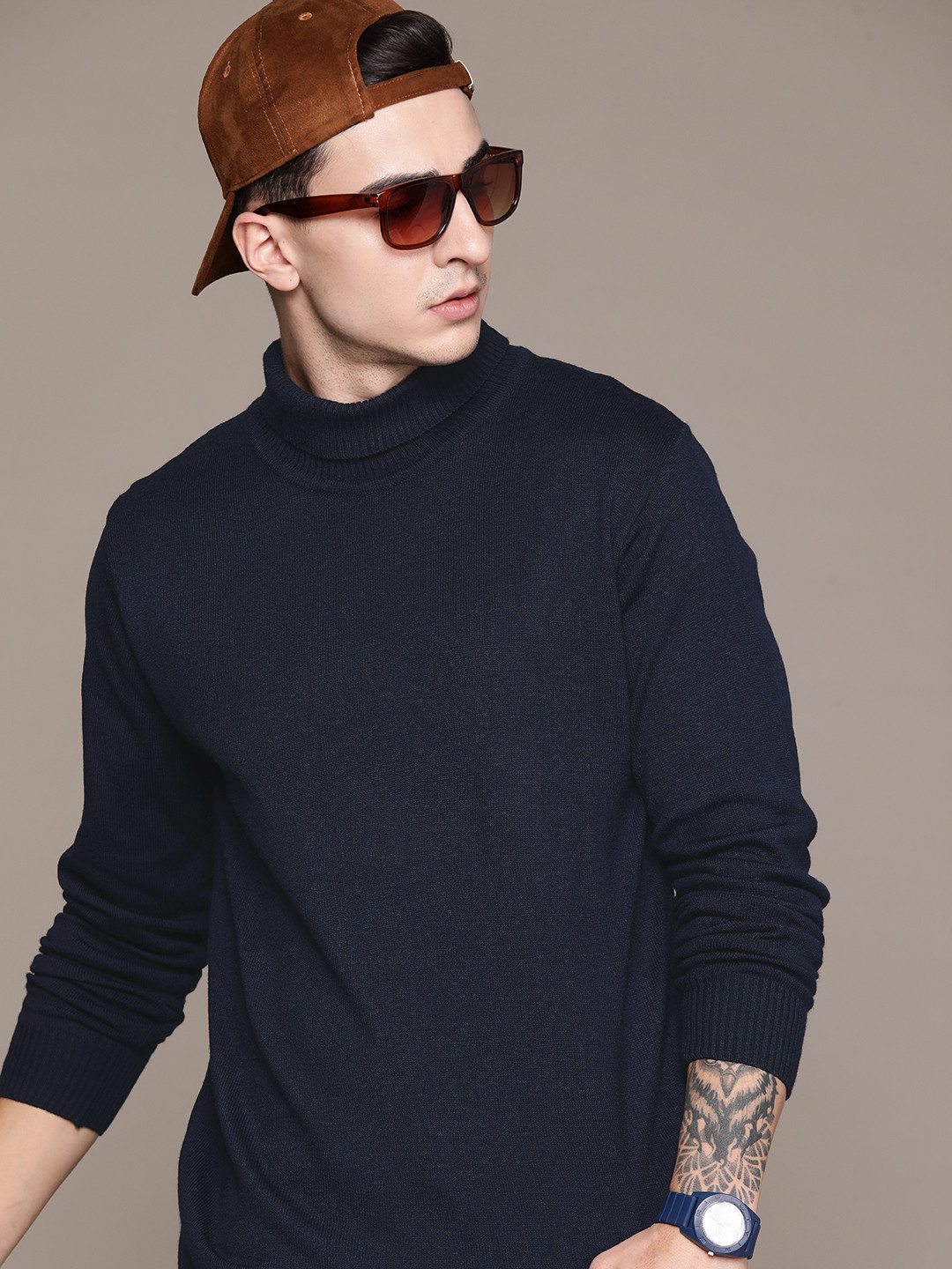 

The Roadster Lifestyle Co. Turtle Neck Pullover, Navy blue