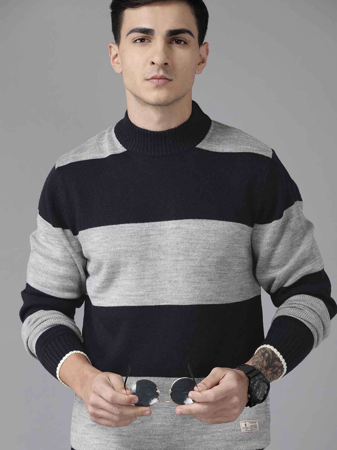 

The Roadster Lifestyle Co. Striped Pullover, Navy blue