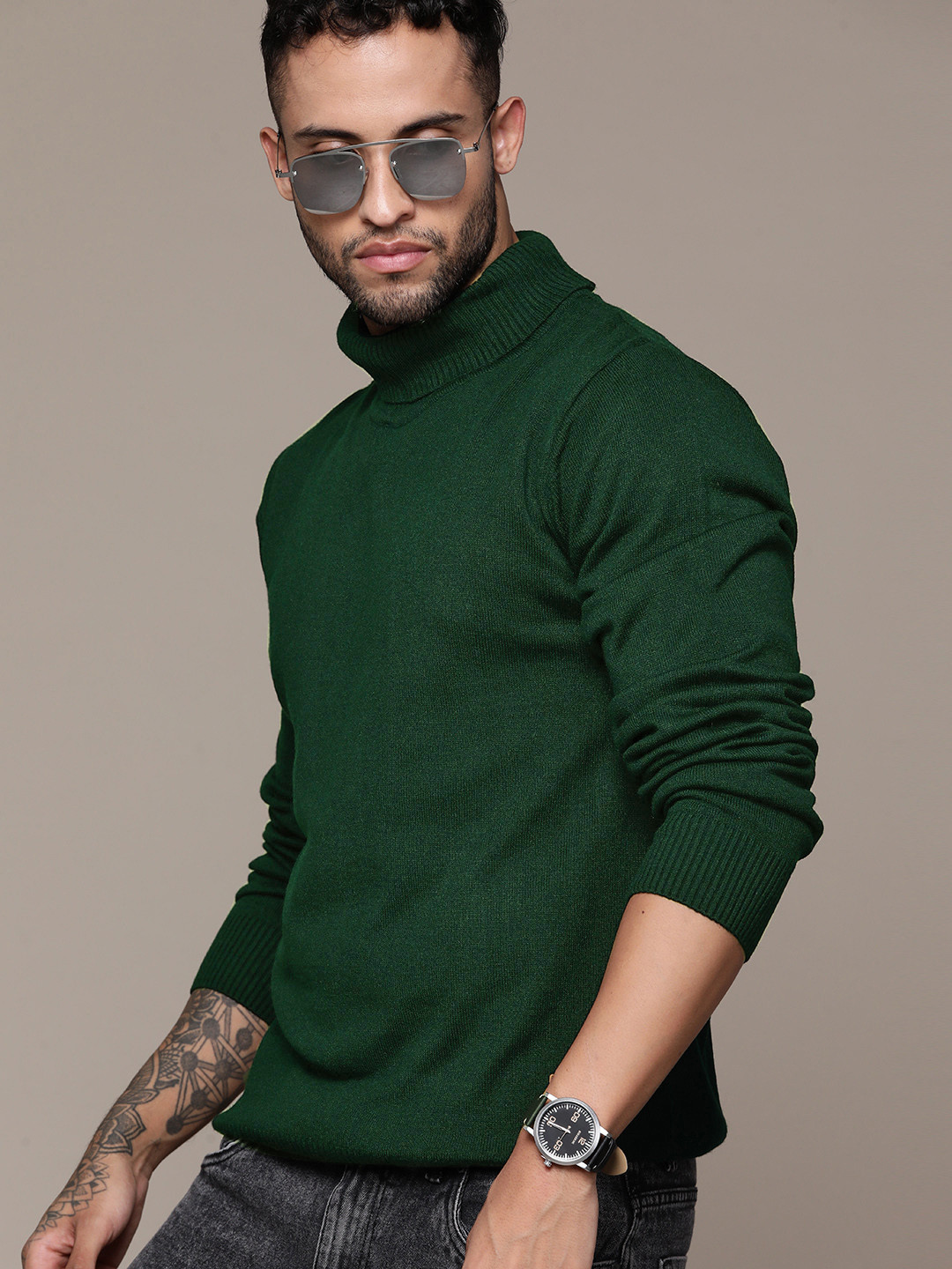 

The Roadster Lifestyle Co. High Neck Acrylic Pullover, Green