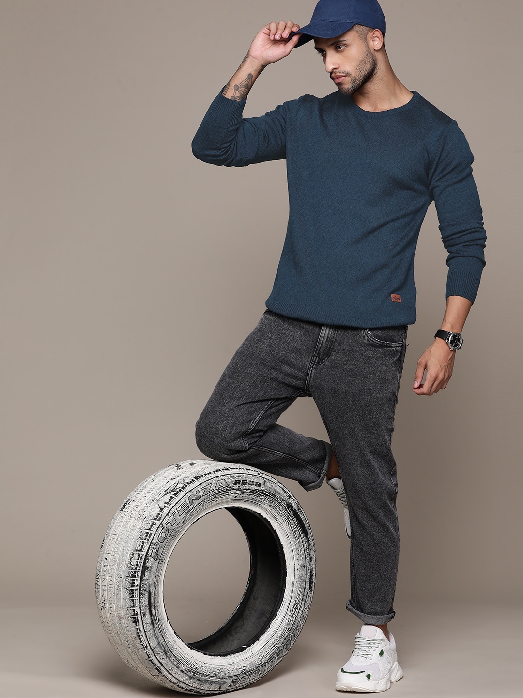 

The Roadster Lifestyle Co. Round Neck Acrylic Pullover, Blue