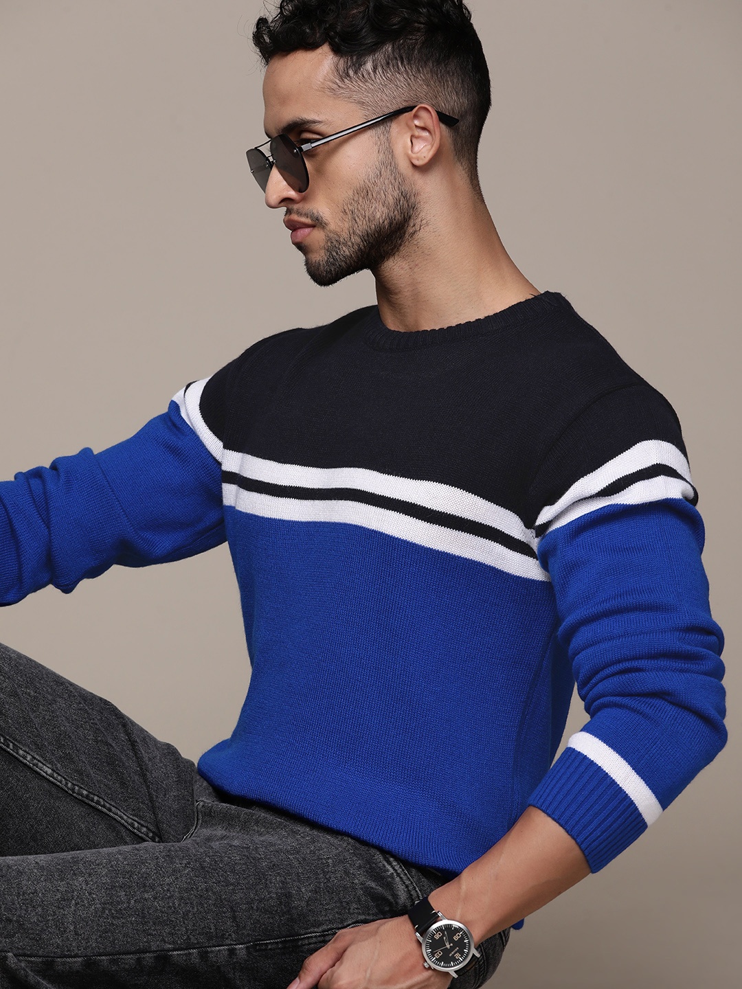 

The Roadster Lifestyle Co. Striped Pullover, Blue