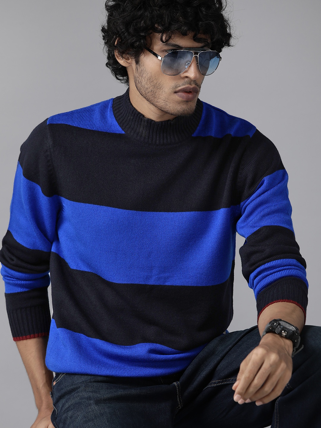 

The Roadster Lifestyle Co. Striped Pullover, Blue
