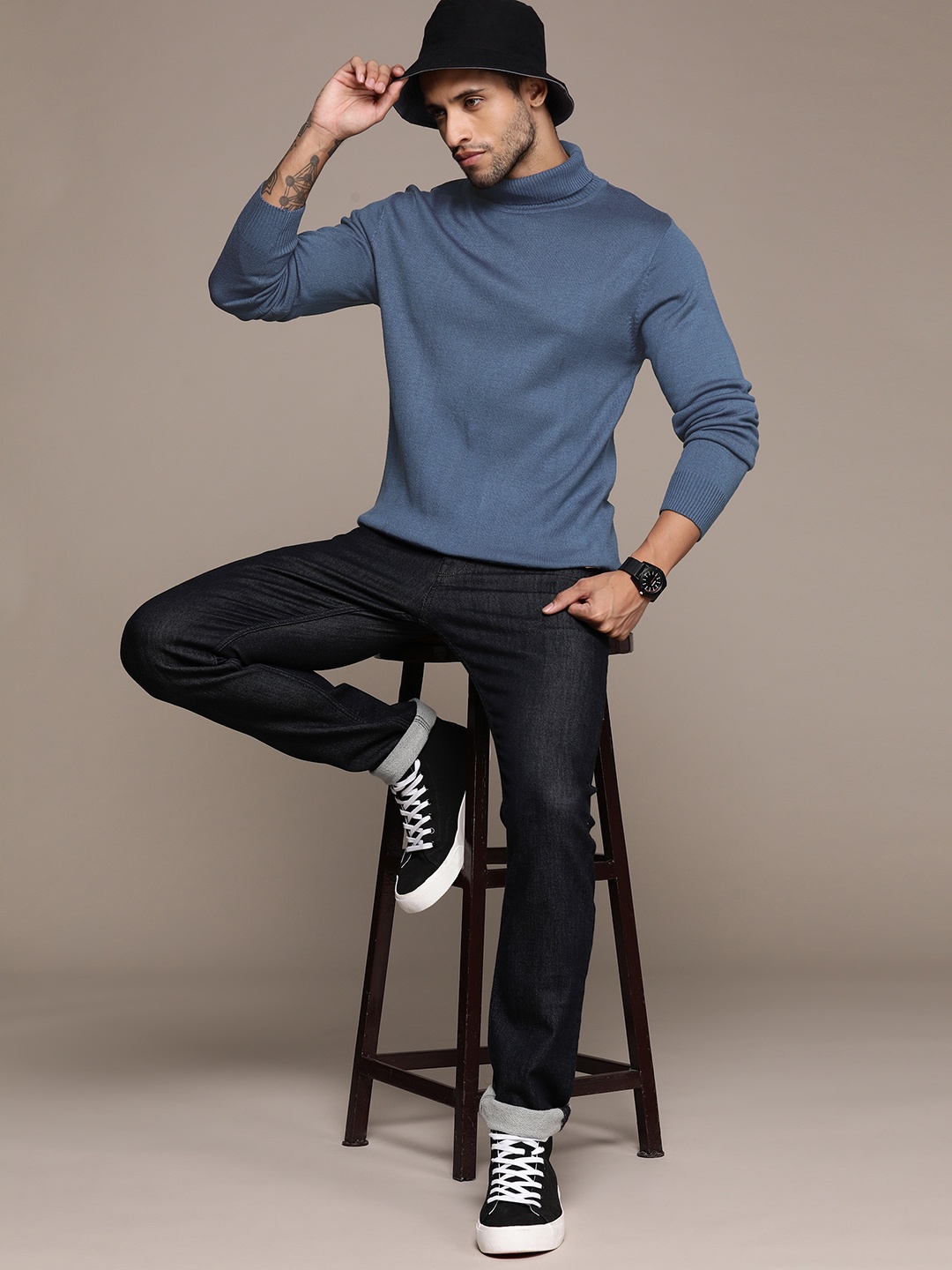 

The Roadster Lifestyle Co. Turtle Neck Acrylic Pullover, Blue