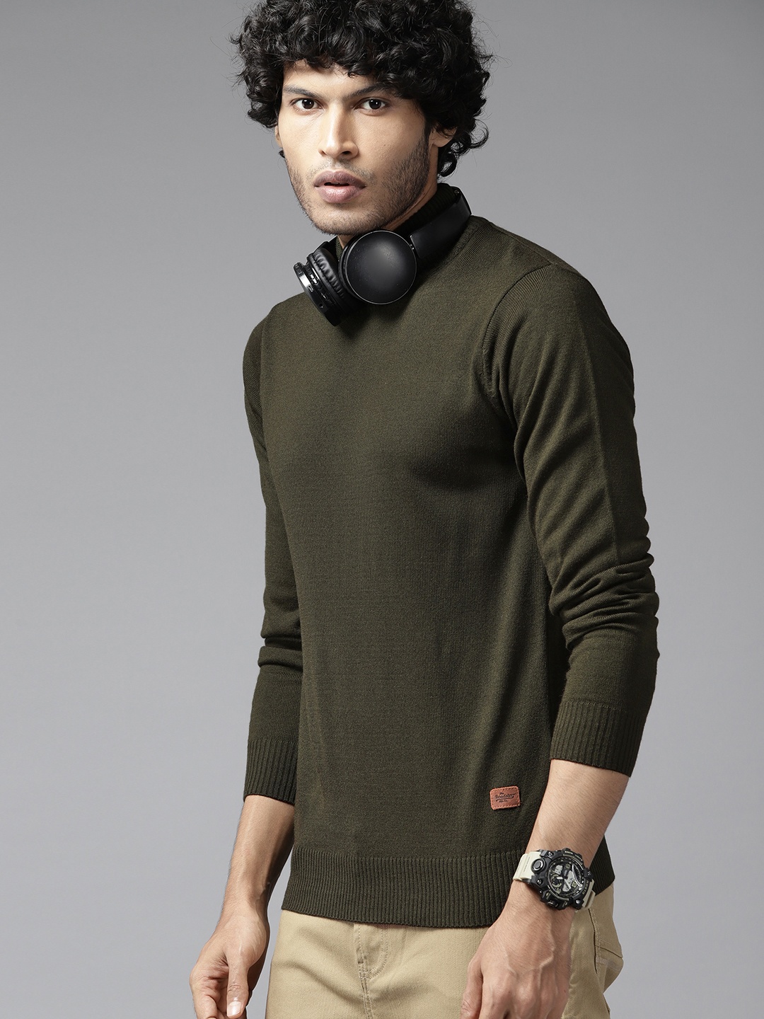 

The Roadster Lifestyle Co. High Neck Acrylic Pullover, Olive