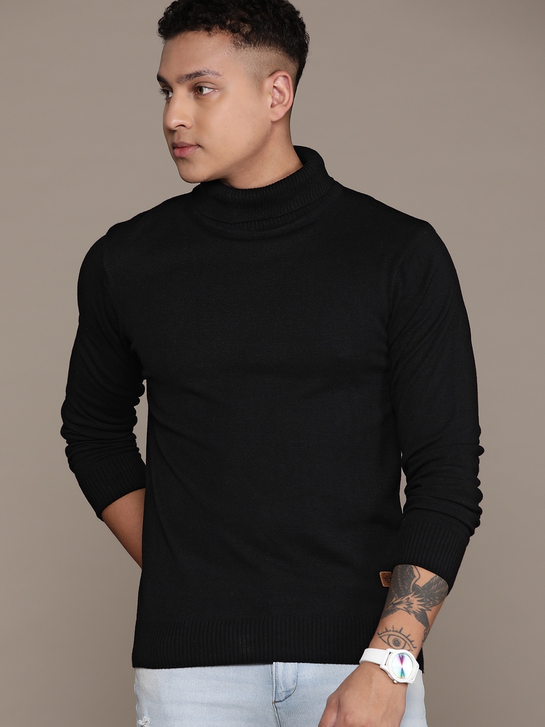 

The Roadster Lifestyle Co. Turtle Neck Acrylic Pullover, Black