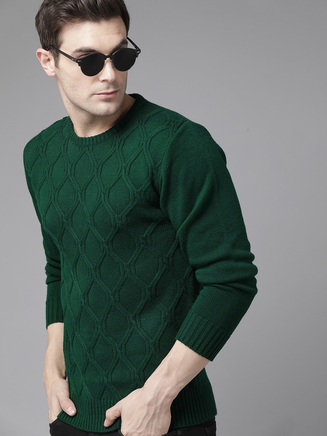 

The Roadster Lifestyle Co. Self Design Acrylic Pullover, Green