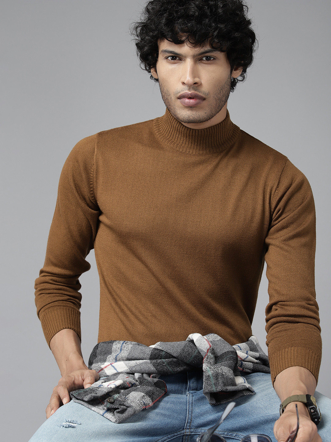 

The Roadster Lifestyle Co. Solid Acrylic Pullover, Brown
