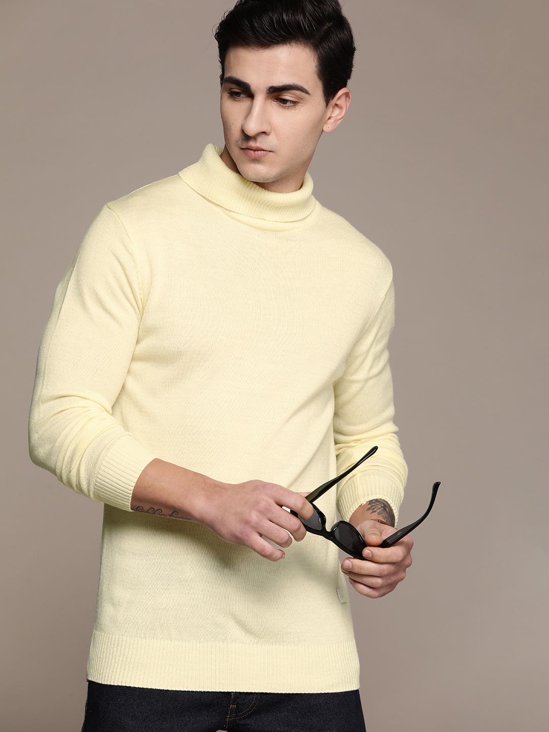 

The Roadster Lifestyle Co. Turtle Neck Acrylic Pullover, Cream