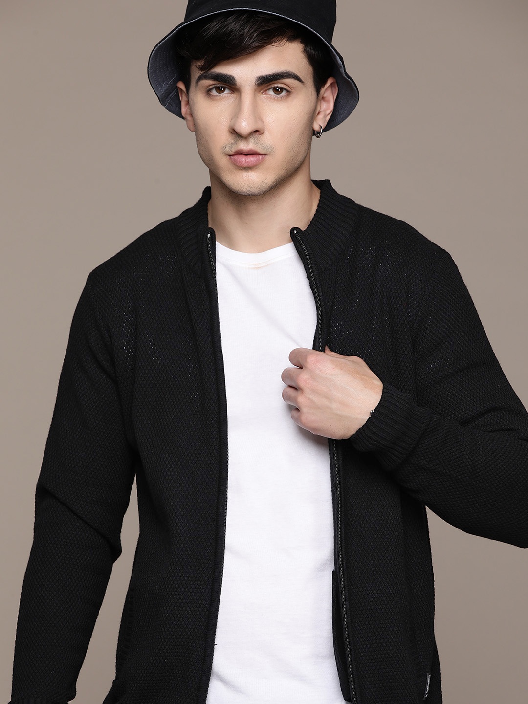 

The Roadster Lifestyle Co. Self Design Open-Front Acrylic Cardigan, Black