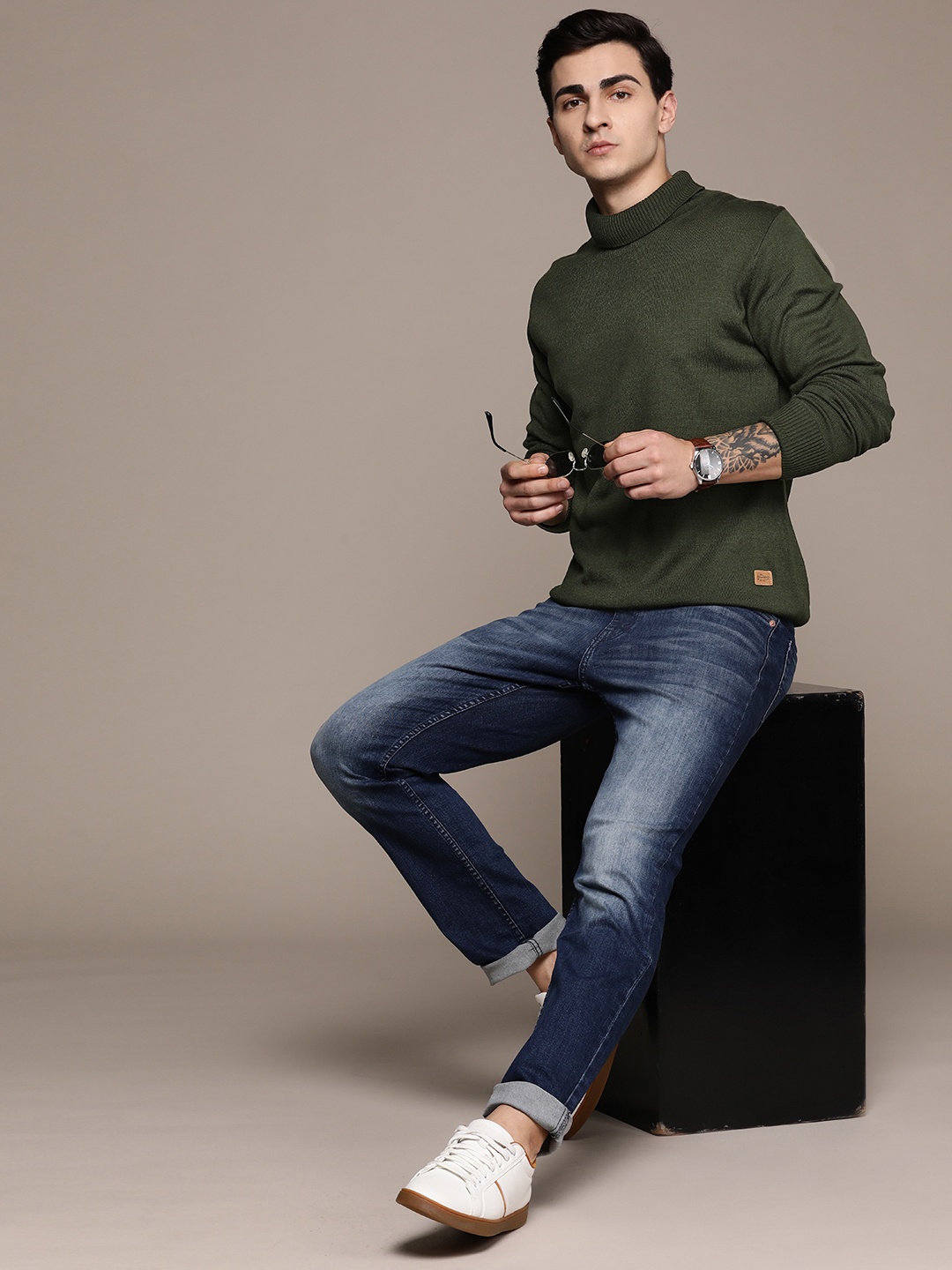 

The Roadster Lifestyle Co. Turtle Neck Acrylic Pullover, Olive