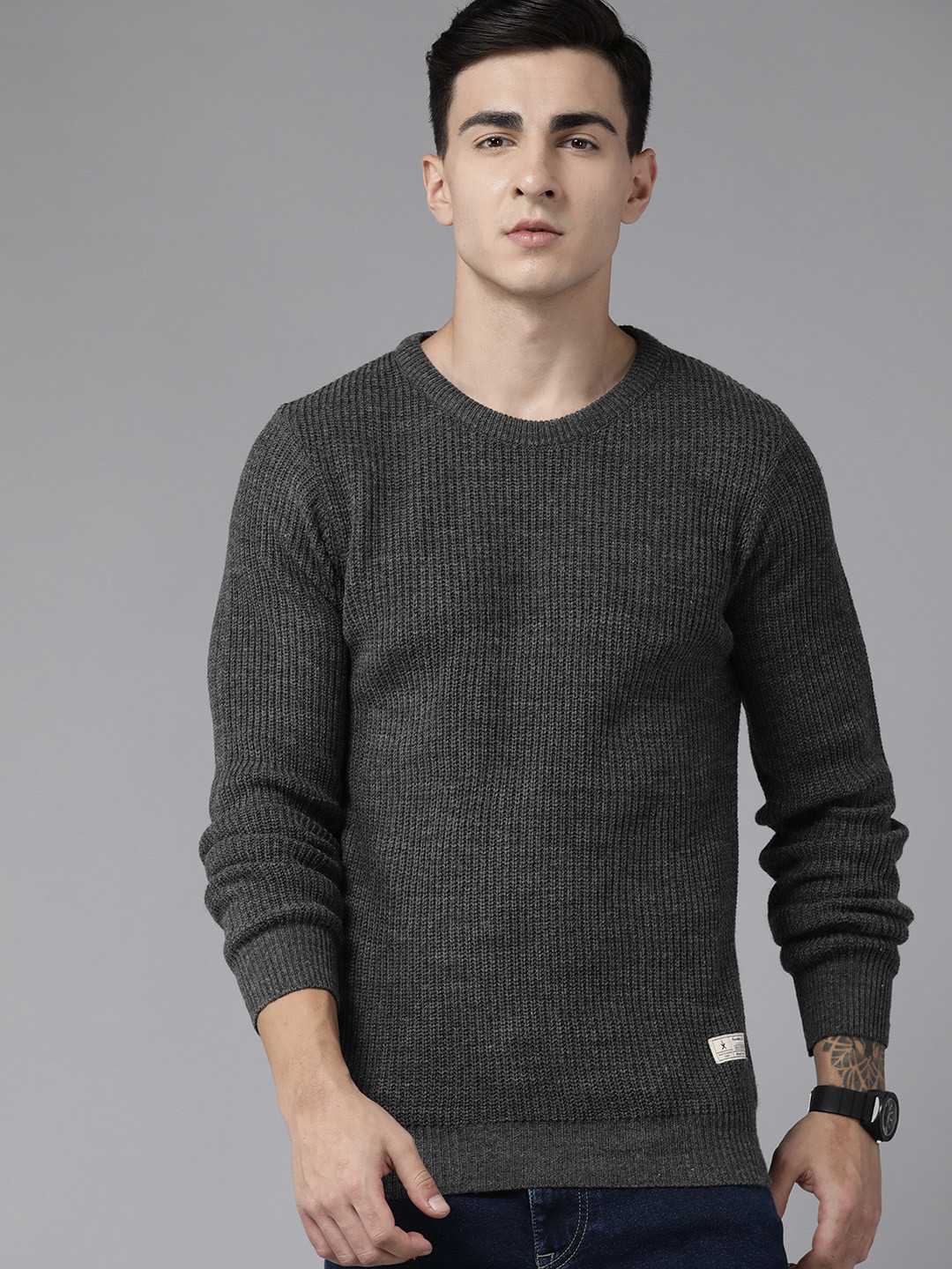 

The Roadster Lifestyle Co. Solid Acrylic Pullover, Charcoal