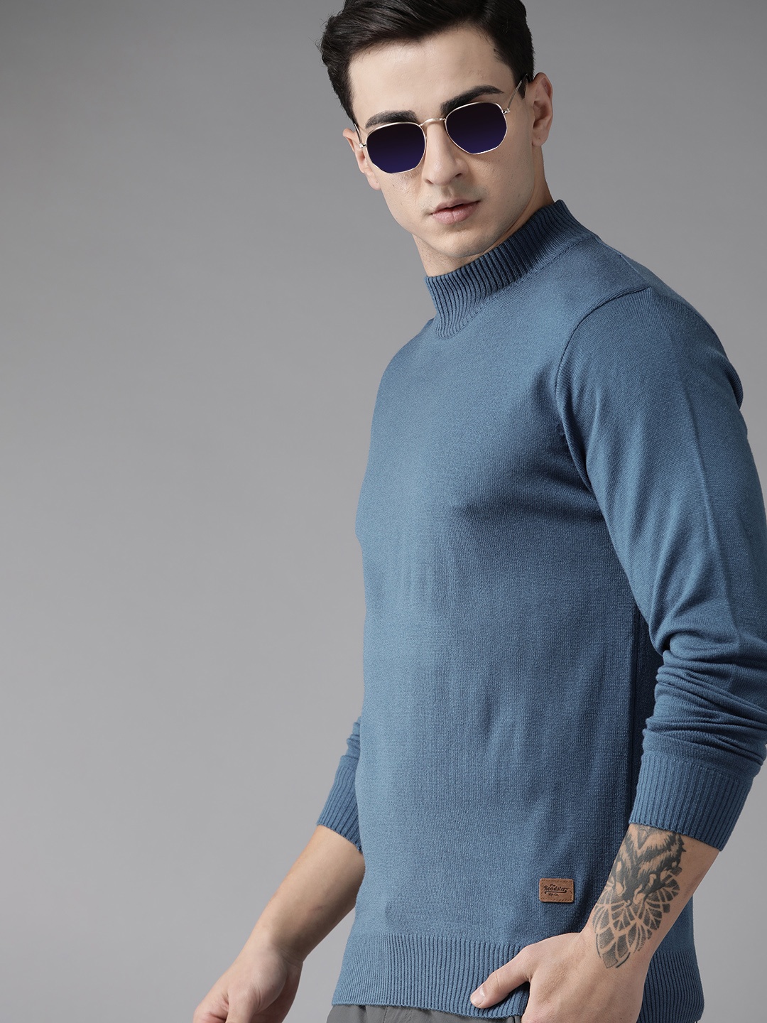 

The Roadster Lifestyle Co. High Neck Acrylic Pullover, Blue