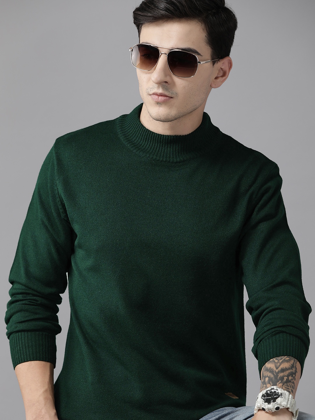 

The Roadster Lifestyle Co. High Neck Acrylic Pullover, Green