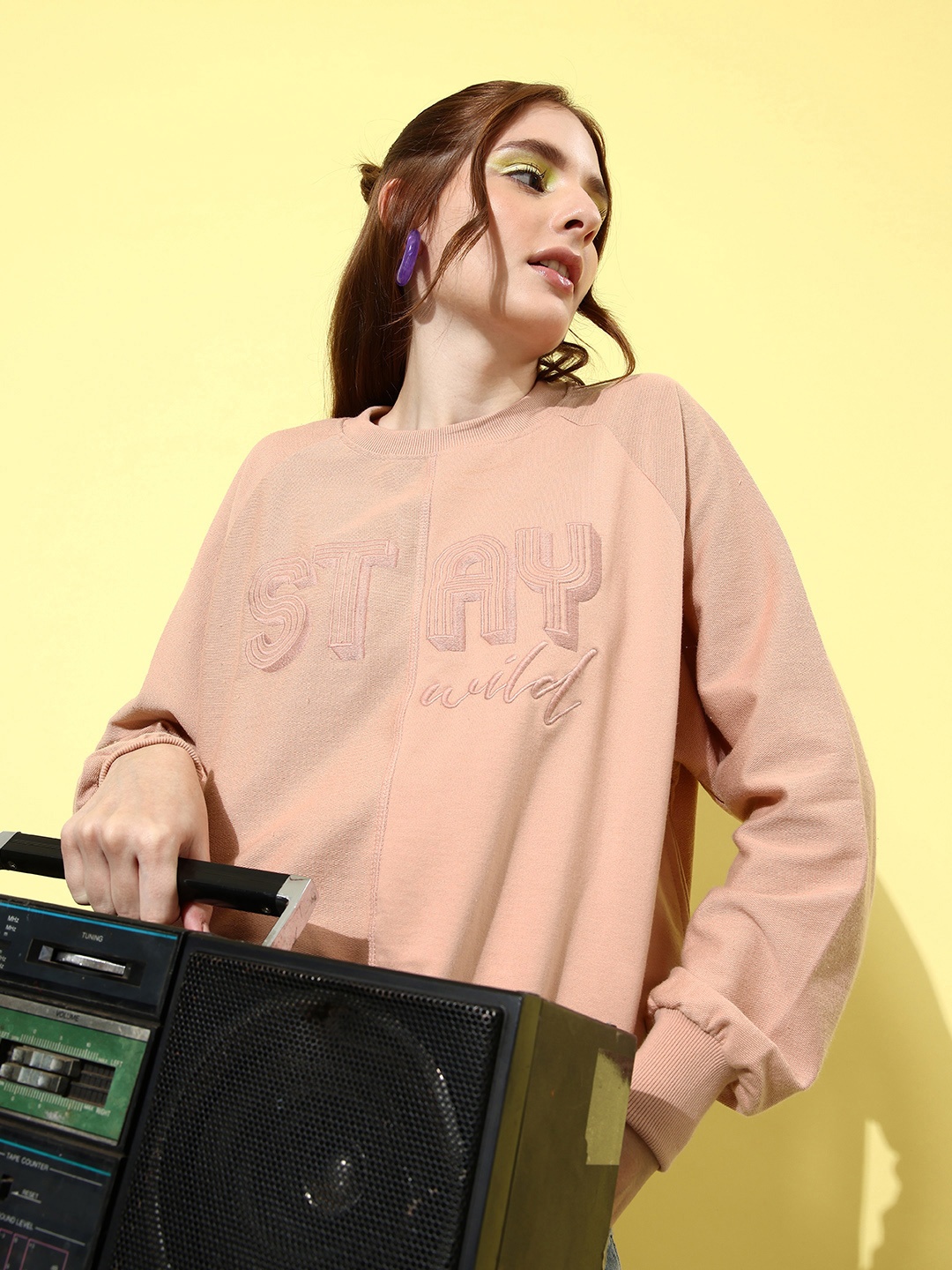 

The Roadster Life Co. Graphic Embroidered Sweatshirt, Pink