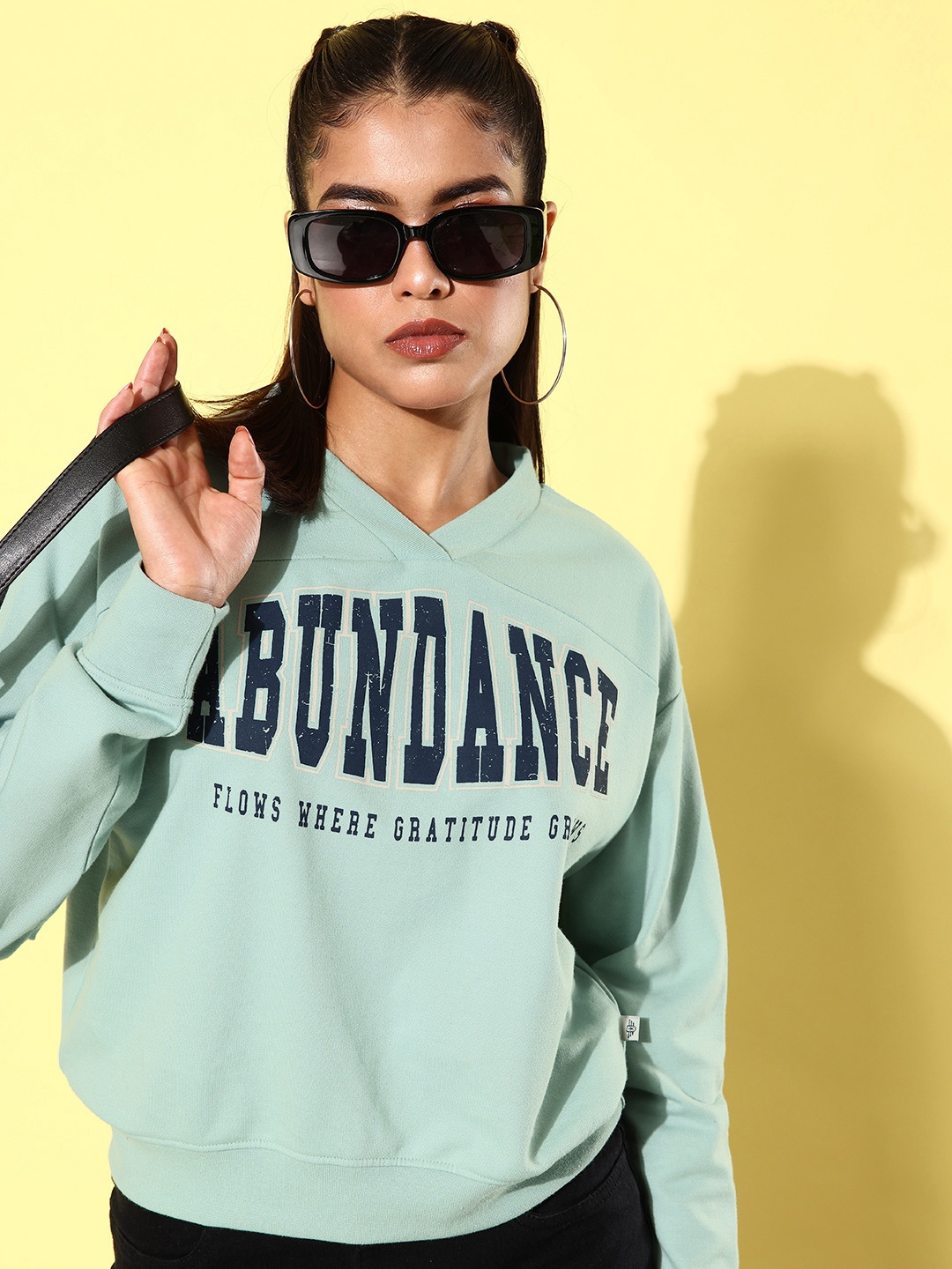 

The Roadster Life Co. Typography Printed V-Neck Pullover Sweatshirt, Blue