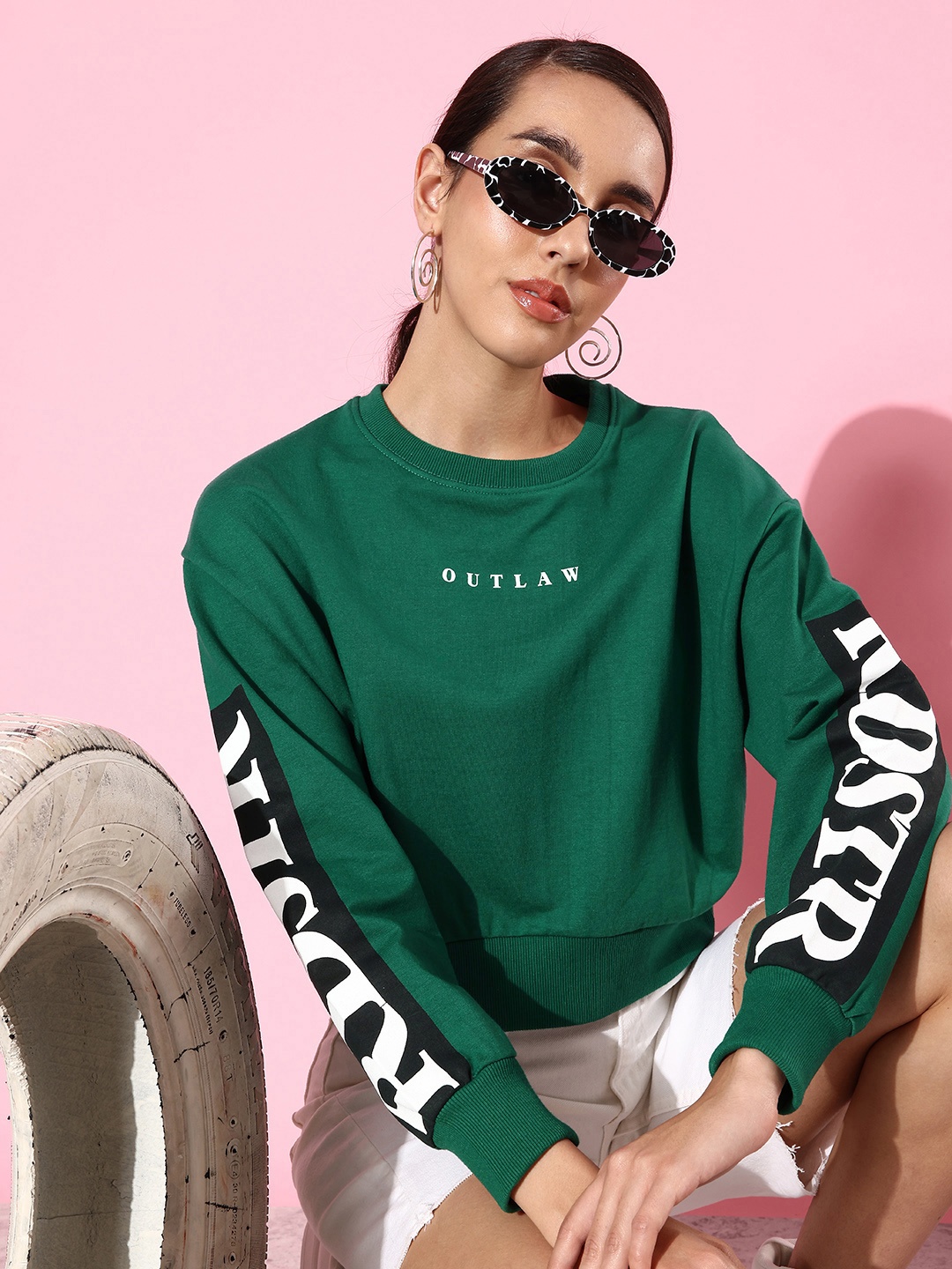 

The Roadster Life Co. Lushy Green Hyper Graphics Printed Sweatshirt