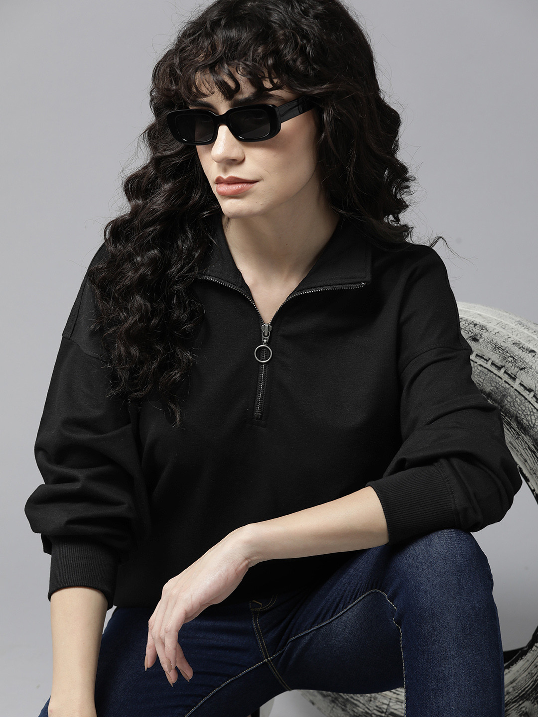 

The Roadster Lifestyle Co. Oversized Sweatshirt, Black