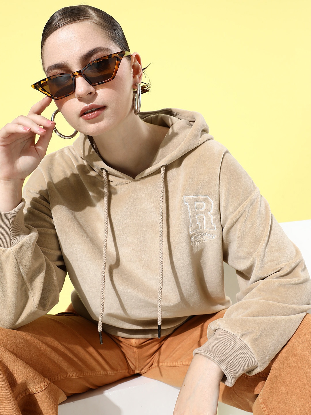

The Roadster Life Co. Embroidered Hooded Sweatshirt, Beige
