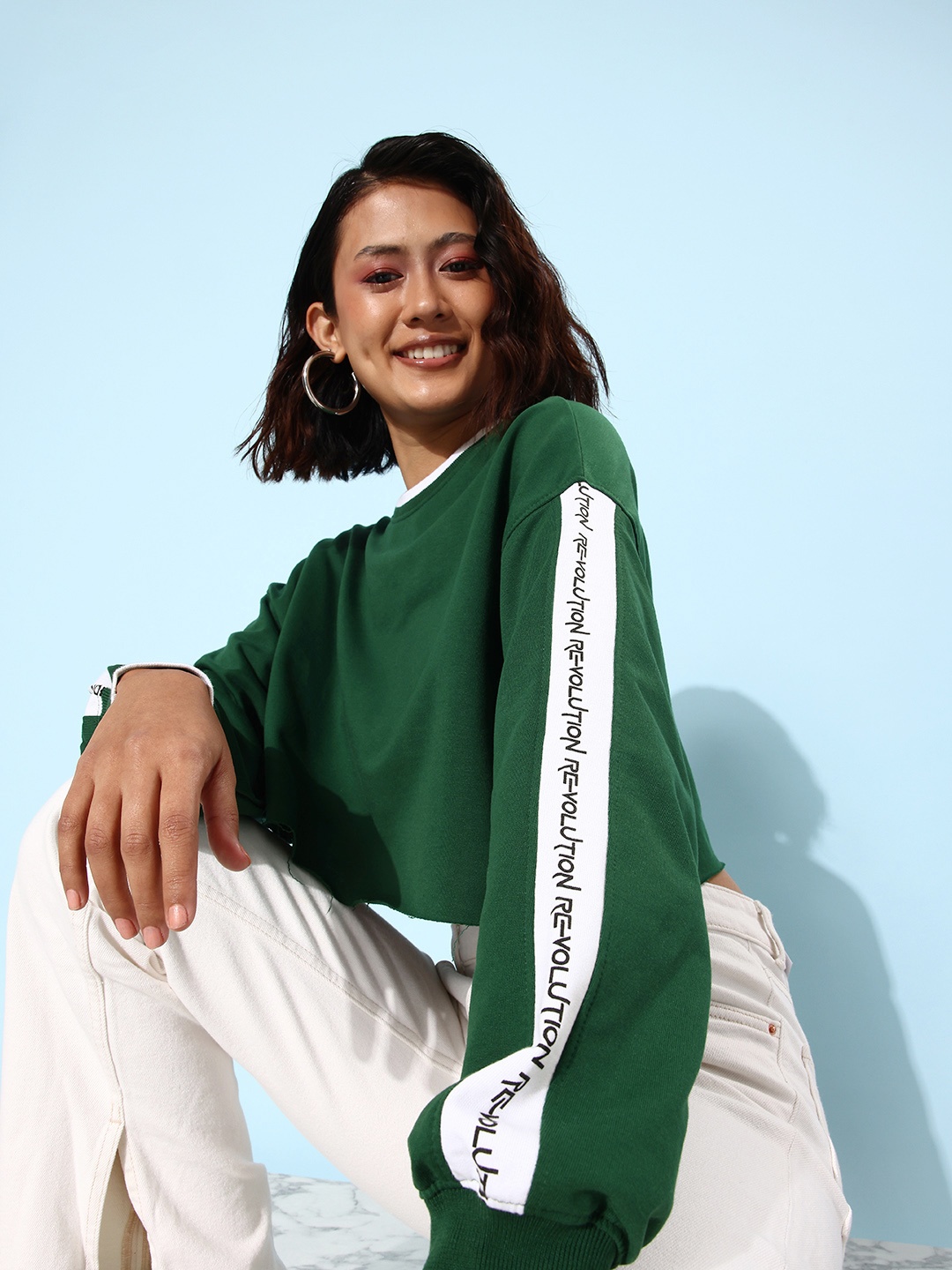 

The Roadster Life Co. Oversized Crop Sweatshirt, Green