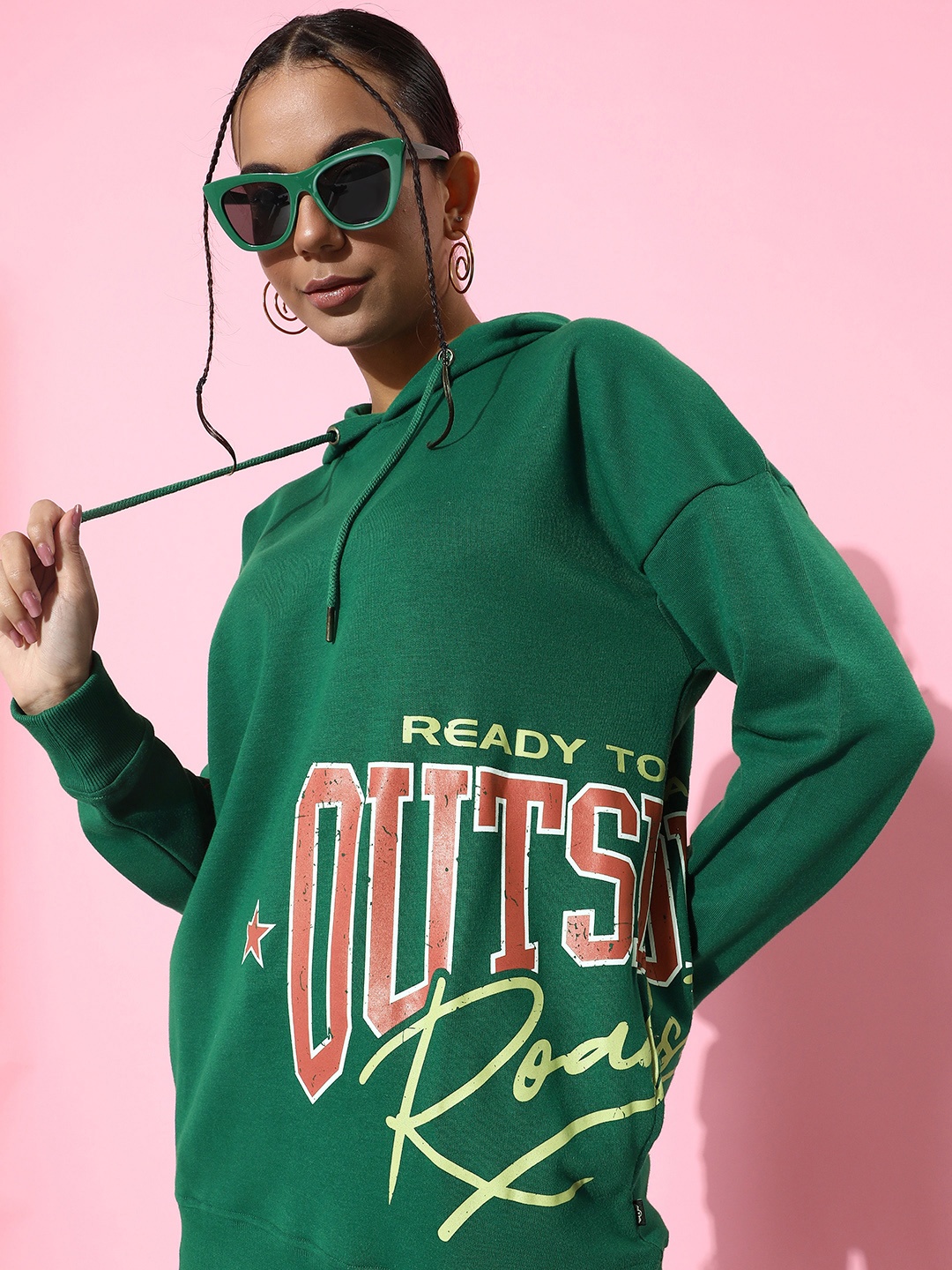 

The Roadster Life Co. Typography Hooded Sweatshirt, Green