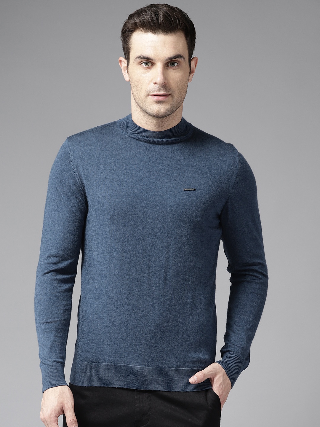 

Blackberrys High Neck Full Sleeves Pullover, Blue