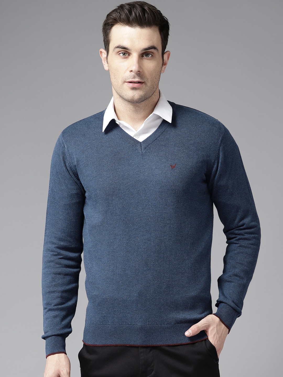 

Blackberrys V-Neck Long Sleeves Pullover, Navy blue