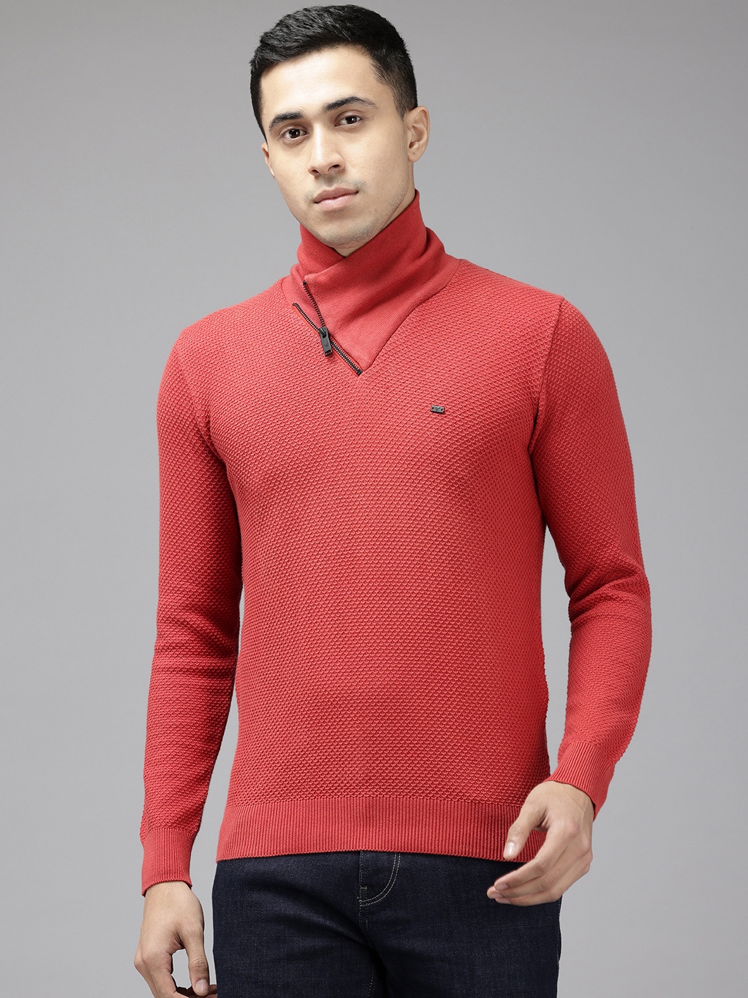 

Blackberrys Geometric Pure Cotton Pullover, Rust