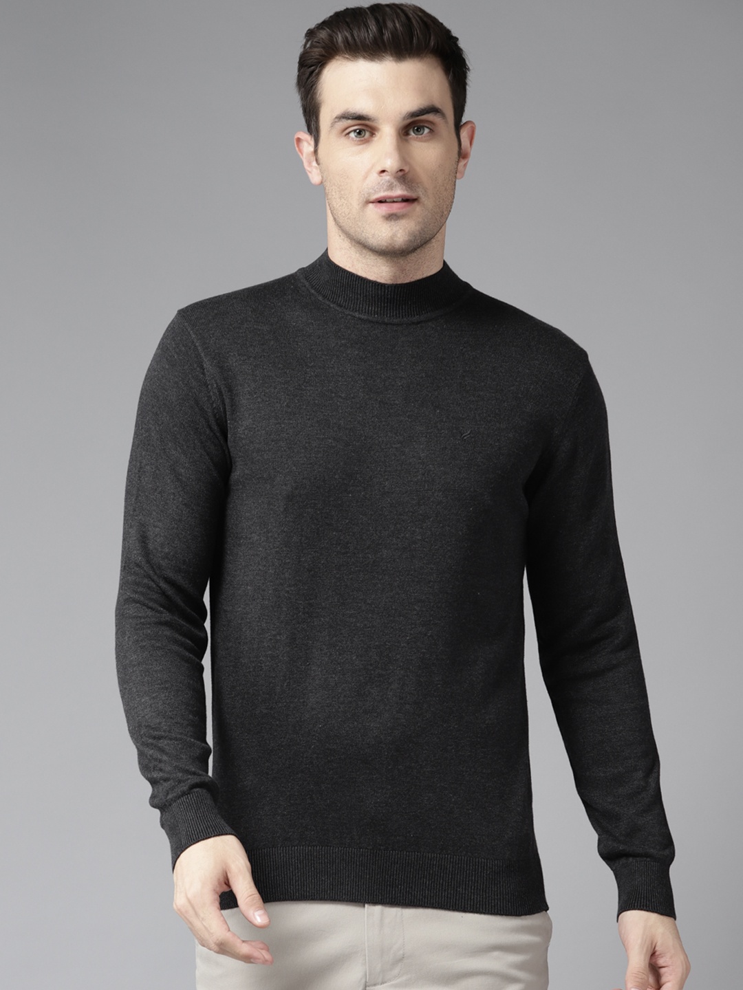

Blackberrys High Neck Long Sleeves Regular Pullover, Charcoal