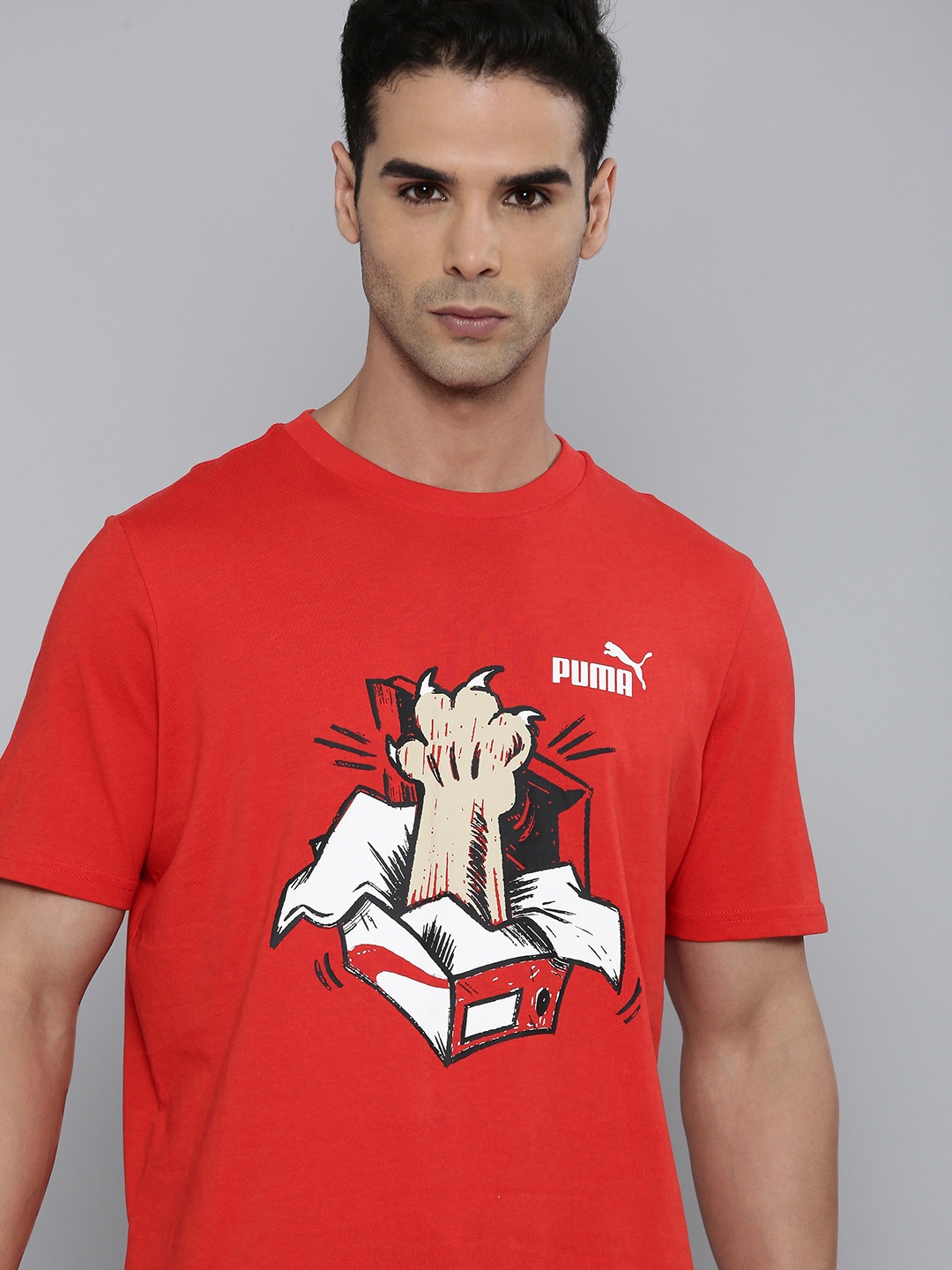 

Puma Graphics Sneaker Printed Regular fit Pure Cotton T-shirt, Red