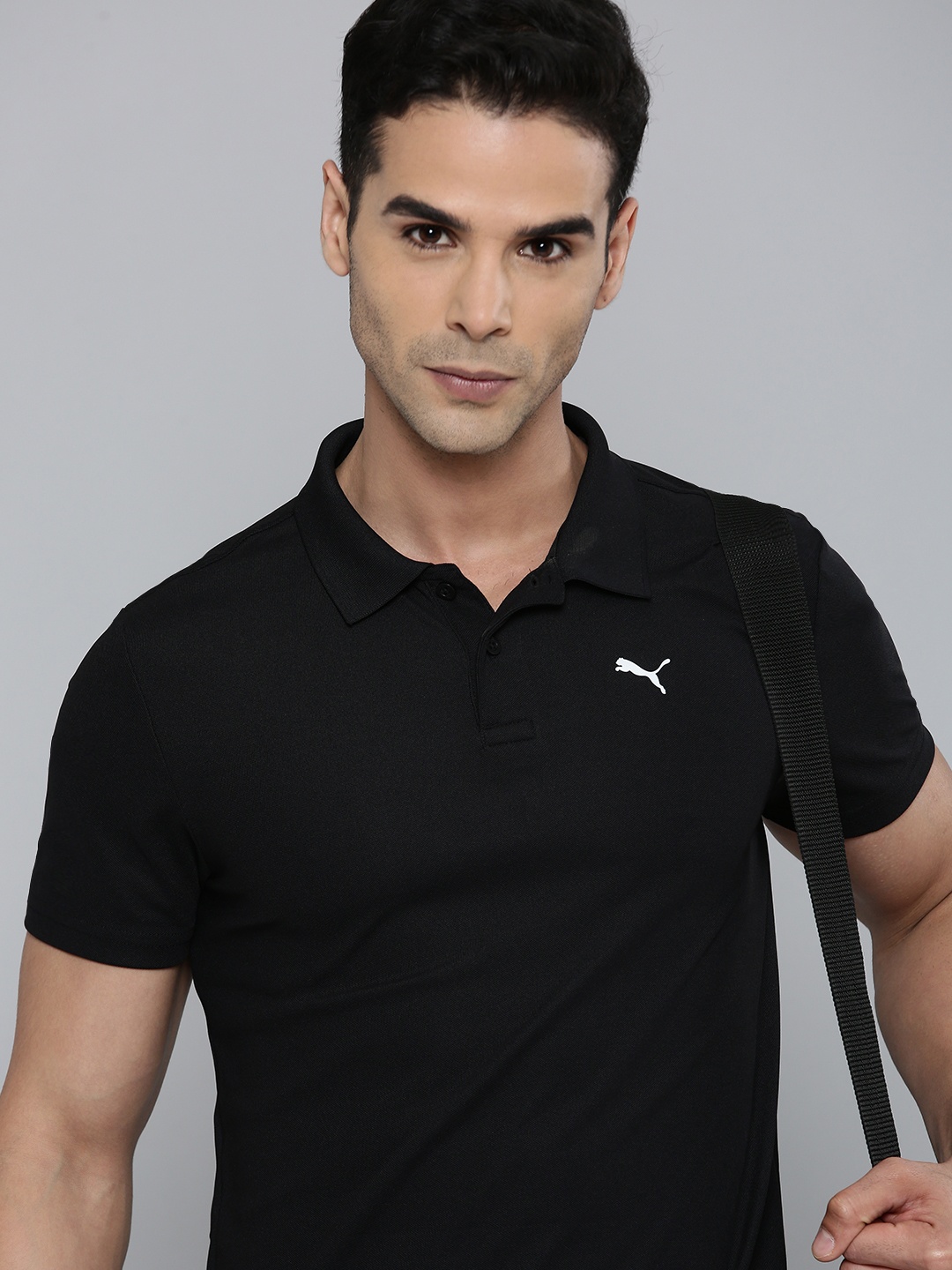 

Puma Men Solid Polo Collar Training Or Gym Performan T-shirt, Black