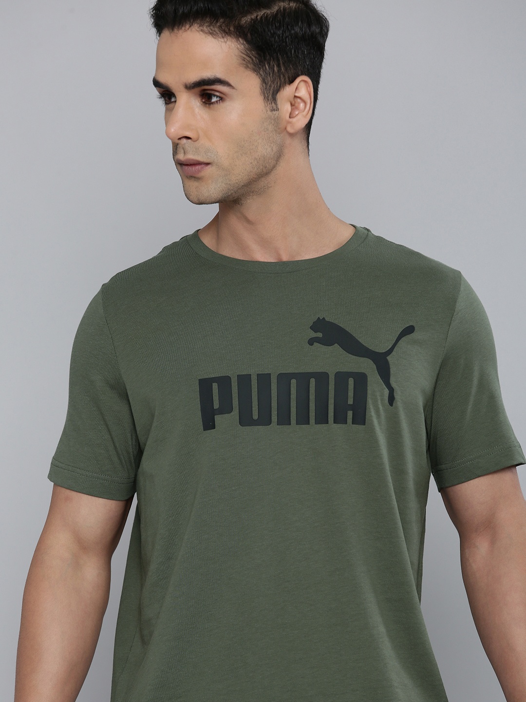 

Puma ESS Brand Logo Printed T-shirt, Olive