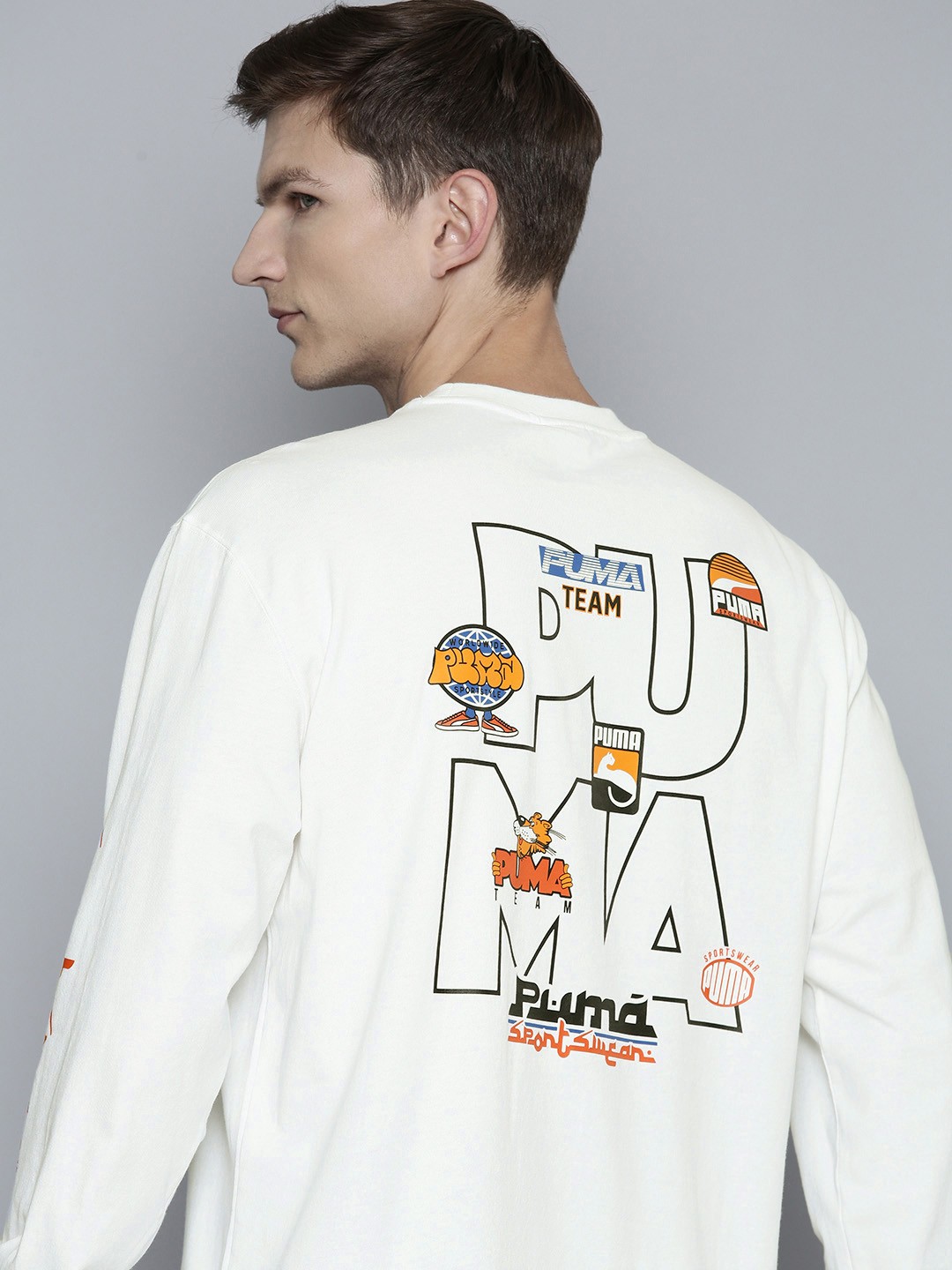 

Puma Men UPTOWN Chester Cheetah Graphic Printed T-shirt, White
