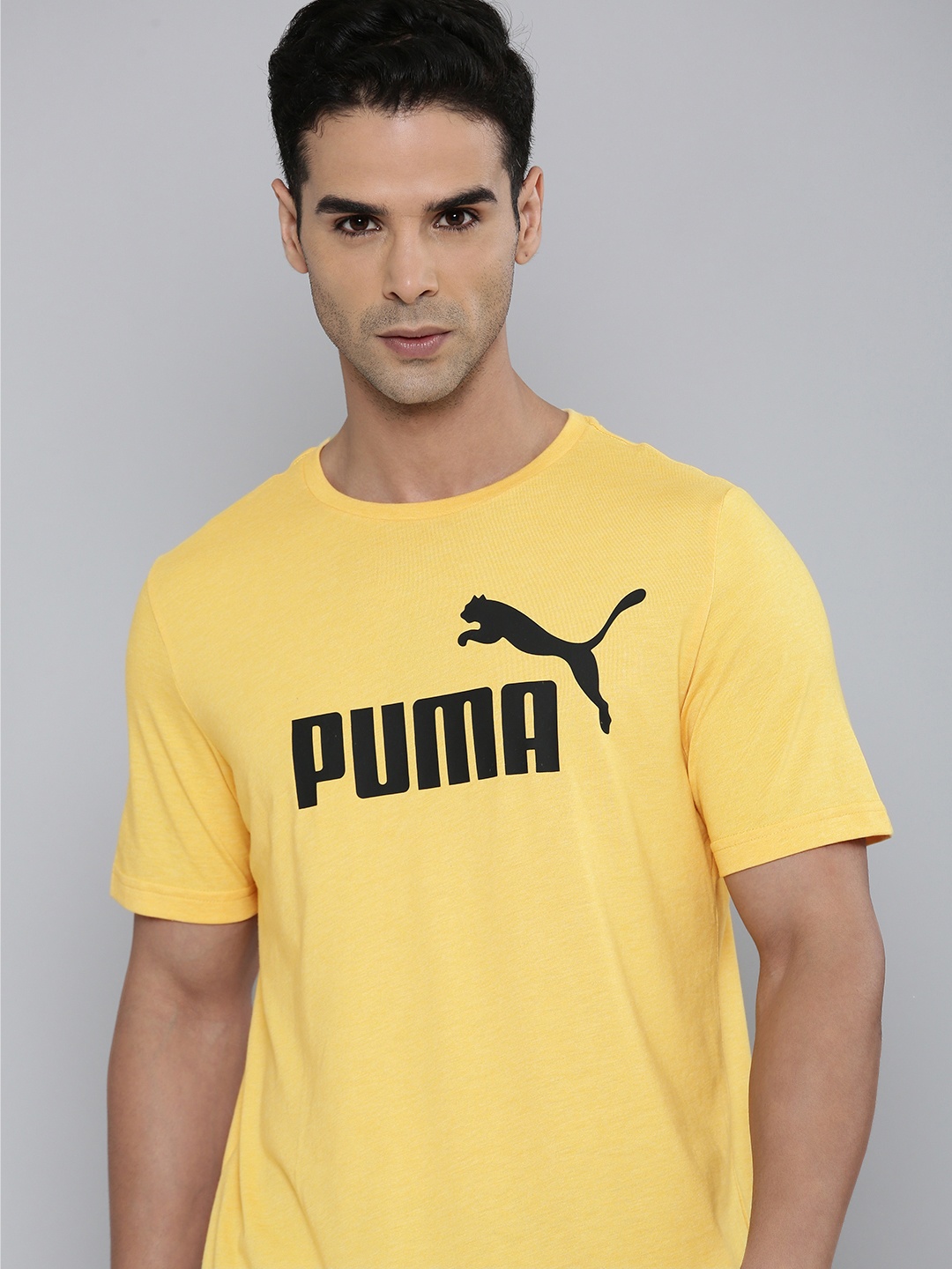 

Puma ESS Heather Brand Logo Printed T-shirt, Yellow