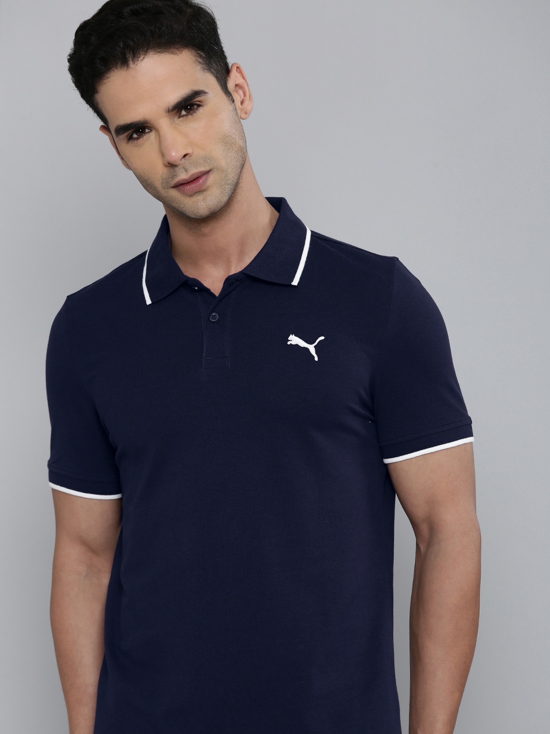 

Puma Polo Collar Tipping Heather Slim Fit T-shirt, Navy blue