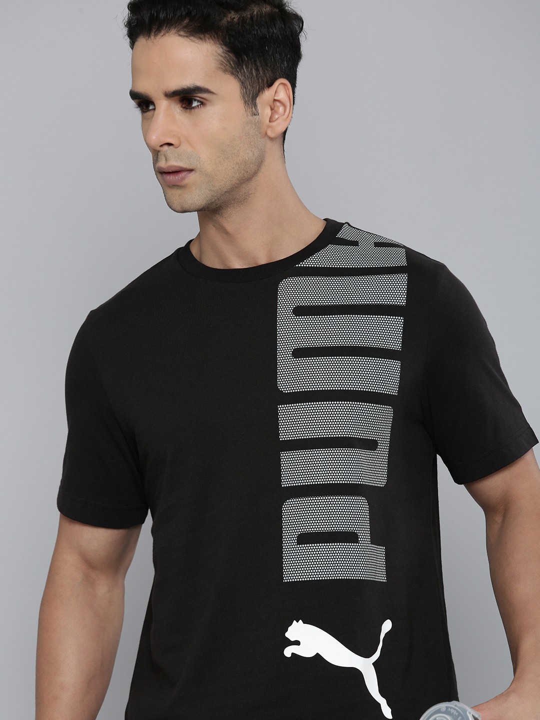 

Puma Men Brand Logo Printed Essentials+ Logo Lab Regular Fit Outdoor T-shirt, Black