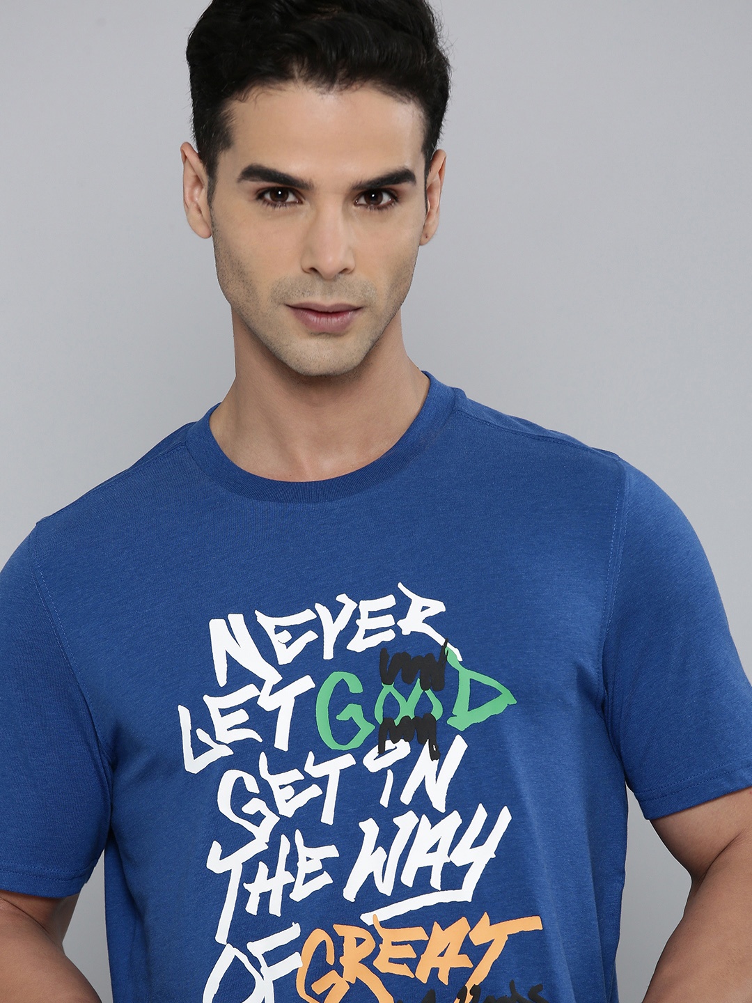 

Puma Men Drycell Typography Greatness Printed Basketball T-shirt, Blue
