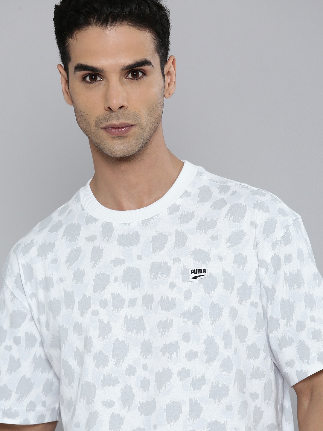 

Puma Round Neck DOWNTOWN All Over Print Relaxed Fit T-shirt, White