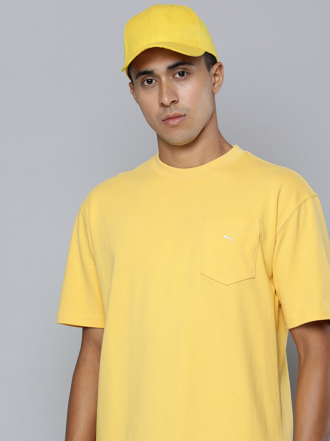 

Puma Unisex Drop-Shoulder Sleeves Pure Cotton MMQ Pockets T-shirt, Yellow