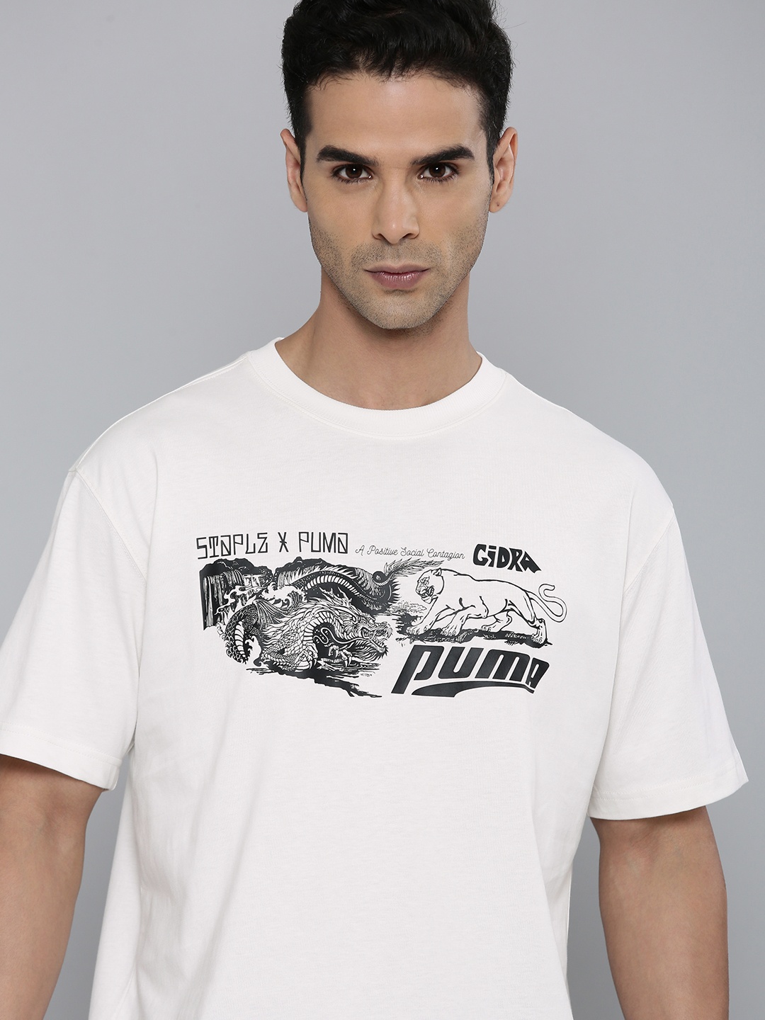 

Puma X STAPLE Men Graphic Printed Relaxed Fit Outdoor T-shirt, White
