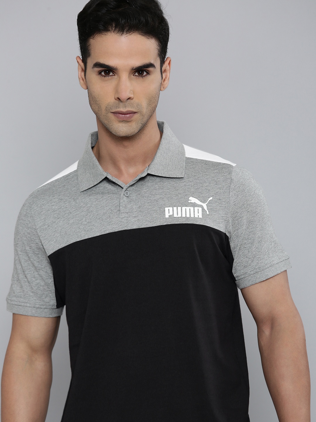 

Puma ESS+ Block Jersey Pure Cotton Polo T-shirt, Black